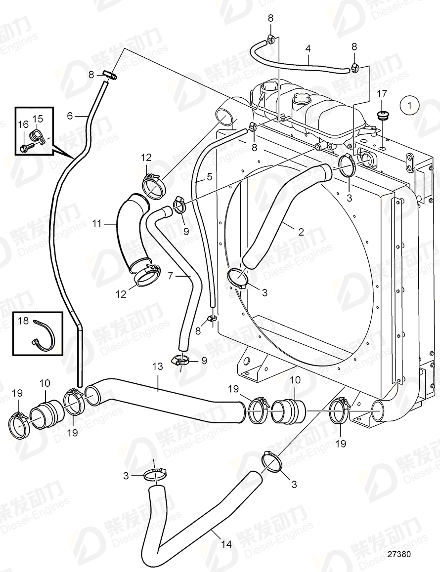 VOLVO Hose 21867996 Drawing